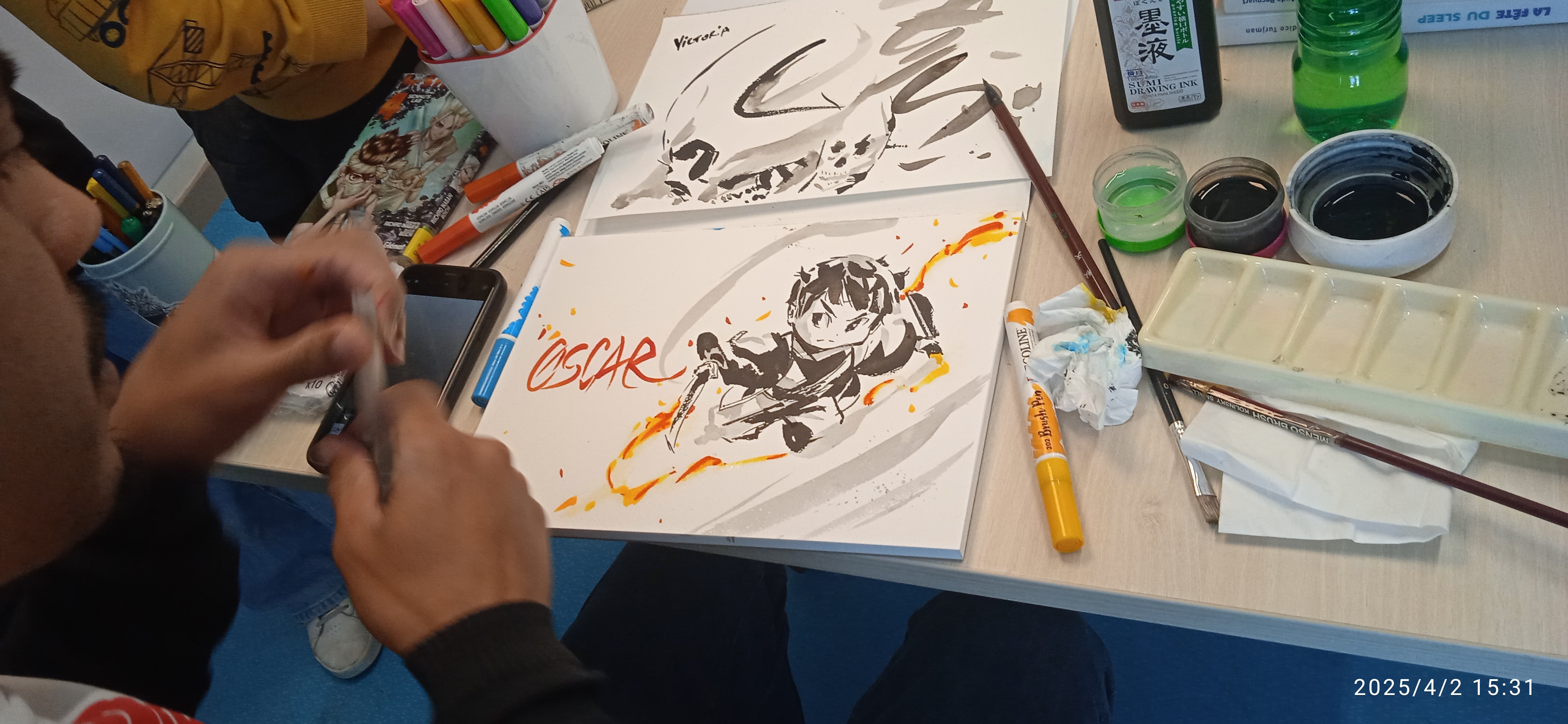 02/04/2025, médiathèque Raymond Queneau (Juvisy-sur-Orge) : atelier Bases du dessin manga avec le mangaka Serymaru suivi de "portraits manga minute" (festival Seinedo 2025) | 